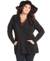 Layer your fave looks with Lucky Brand Jeans' plus size cardigan-- it's a must-have staple!