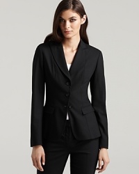 Elie Tahari's workday-perfect jacket exudes classic style with a three-button front. Pair with trousers for boardroom chic.