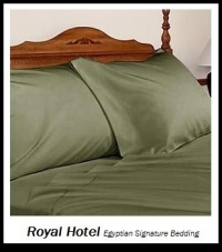 Royal Hotel's Solid Sage 800-Thread-Count 4pc King Bed Sheet Set 100-Percent Egyptian Cotton, Sateen Solid, Deep Pocket