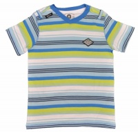 Akademiks Aquamarine Stripped Short-Sleeve Big Boys T-Shirt (10/12)