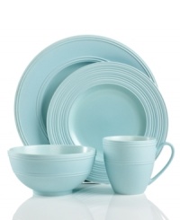 Elegance comes easy with kate spade's Nantucket-inspired Fair Harbor place settings. Durable stoneware in a cool sky blue is half glazed, half matte and totally timeless.