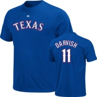 Yu Darvish Texas Rangers Youth Royal Majestic #11 Name and Number T-Shirt