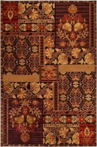 Surya Basilica Burgundy Tan Leaves Contemporary 2' 2 x 3' Rug (BSL-7141)