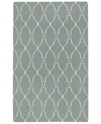 Stunning in its simplicity, this artist-designed area rug from Surya brings a calming beauty to any area in your home. Interlocking lines crisscross against a soft sky-blue background, creating a chic lattice-like pattern that's stylishly simple.