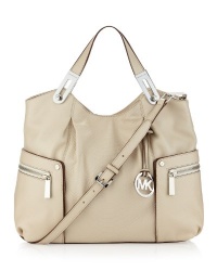 MICHAEL by Michael Kors Crocodile Embossed Leather Brookton East-West Tote Shoulder Bag - Dove White