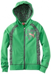 Puma - Kids Girls 7-16 Forever A Star Zip Up Hoodie, Toucan Green, Small