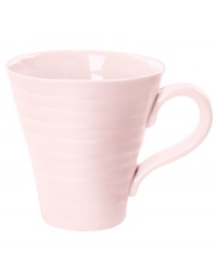 Celebrated chef and writer Sophie Conran introduces ultra-durable dinnerware designed for every step of the meal. A ribbed texture gives this pink Portmeirion mug the charm of traditional hand-thrown pottery.