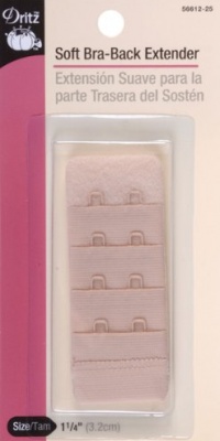 Dritz(R) 2 Hook Bra Back Extender- 1-1/4 Inch Wide Beige