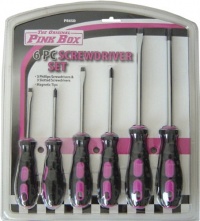 The Original Pink Box PB6SD 6-Piece Screwdrivers Set, Pink