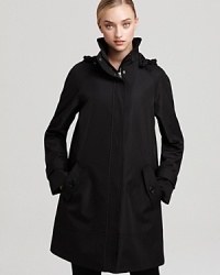 Tailored in a classic A-line silhouette, this Marc New York raincoat proves you can work a rich look even when the weather's poor. Polished details and sleek lines equate to refined style, approaching your days--and nights--with timeless chic.