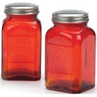 RSVP Retro Red Glass Salt & Pepper Shakers