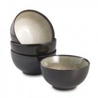 Sango Nova Black Ice Cream Bowls, Set of 4