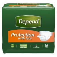 Depend Protection with Tabs, [Large], Maximum Absorbency, 16-Count Package