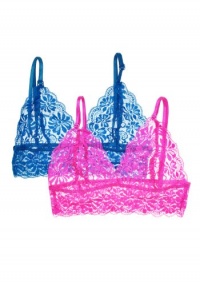 2 Pack: Coral and Neon Pink Lace Bralettes