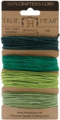 Hemptique Hemp Cord Card, 20-Pound, Emerald