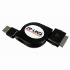 ZipLinq Black Round Retractable iPod/iPhone USB Charge & Sync Cable 32