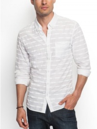 GUESS Dillon Slim-Fit Tonal-Striped Shirt