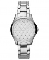 Armani Exchange Silver Quilted Crystal Dial Stainless Steel Ladies Watch AX5208