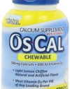 Os-Cal Chewable  Calcium 500 + 600iu  D3, Lemon Chiffon Flavor, 120 Chewable Tablets