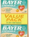 Bayer Chewable Aspirin Low Dose 81mg Orange Flavor - Value Pack