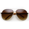 Designer Inspired Large Metal Aviator Sunglasses