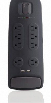 Belkin 8-Outlet Surge Protector with 2.1A USB Charging (Black)