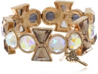 Betsey Johnson Iconic Summer Metallics Bow and Crystal Stretch Bracelet, 8