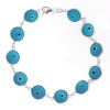 925 Sterling Silver Evil Eye Bracelet Blue 7 Inch B/New