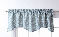 Stylemaster Twill and Birch Bryce Chenille Scalloped Valance with Cording, 55 by 17-Inch, Sea Breeze