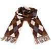 Winter Softer Than Cashmere? Scarf Argyle Plaid Deep Purple, Brown, Teal and Ivory