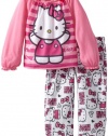 AME Sleepwear Girl's Hello Kitty 2-Piece Sleep Set, Pink, 8