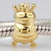 Happy Smile Queen Bee 14K Gold Plated Authentic 925 Sterling Silver Bead Fits Pandora Chamilia Biagi Troll Charms Europen Style Bracelets