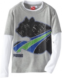 Puma - Kids Boys 2-7 Little Form Stripe Cat Slider, Grey Heather, 6