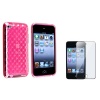 eForCity Diamond TPU Gel Case Cover and Screen Protector for iPod touch 4G (Pink)