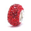 Bella Fascini Red Pave Sparkle Bling - Solid .925 Sterling Silver Core European Charm Bead Made with Authentic Swarovski Crystals - Compatible Brand Bracelets : Authentic Pandora, Chamilia, Moress, Troll, Ohm, Zable, Biagi, Kay's Charmed Memories, Kohl's,