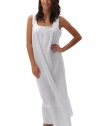 Del Rossa Women's Patricia 100% Cotton Long Victorian Sleeveless Nightgown