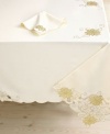 Homewear Holiday Cutwork Collection Easy Care Embroidered Tablecloth 60 X 104 Oblong Shimmering Poinsettia