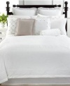 Martha Stewart Collection Bedding, Trousseau Clover Embroidered Standard Pillow Sham Floral Border