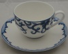 Ralph Lauren Mandarin-Blue Flat Cup & Saucer Set