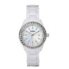 Fossil Women's ES2437 White Resin Bracelet White Mother-Of-Pearl Glitz Analog Dial Watch