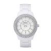 Fossil Women's ES2444 White Resin Bracelet White Glitz Analog Dial Watch