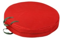 Honey-Can-Do SFT-01596 Wreath Storage Bag with Handles and Zipper, 30-Inch, Holiday Red