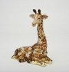 Resting Giraffe Figurine BOX Swarovski Crystals 24K Gold Jewelry Box, Trinket FIGURINE