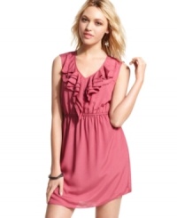 Tiers of ruffles create the prettiest bodice design on this super cute day dress from BeBop! (Clearance)