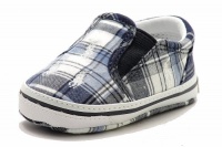 Polo Ralph Lauren Infant Boy's Plaid Bal Harbour Repeat Fashion Canvas Layette Shoes (3 - Infant, Navy/White)