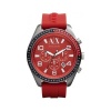 Armani Exchange Chronograph Red Dial Red Rubber Mens Watch AX1252