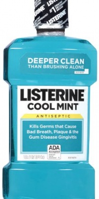 Listerine Antiseptic Mouthwash, Cool Mint, 33.8-Ounce Bottle