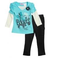 Young Hearts Baby-Girls Infant 2 Piece Paris Pant Set