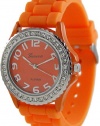 Geneva Platinum Women's 6886.Orange Orange Rubber Quartz Watch with Orange Dial