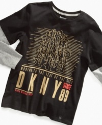 Feel the city vibe. This t-shirt by DKNY is thrilling.